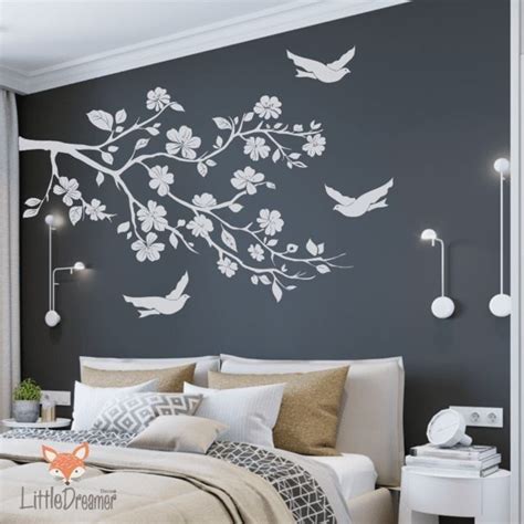 Large Tree Branch Wall Decal Deco Art Sticker Mural With 10 Birds Artofit