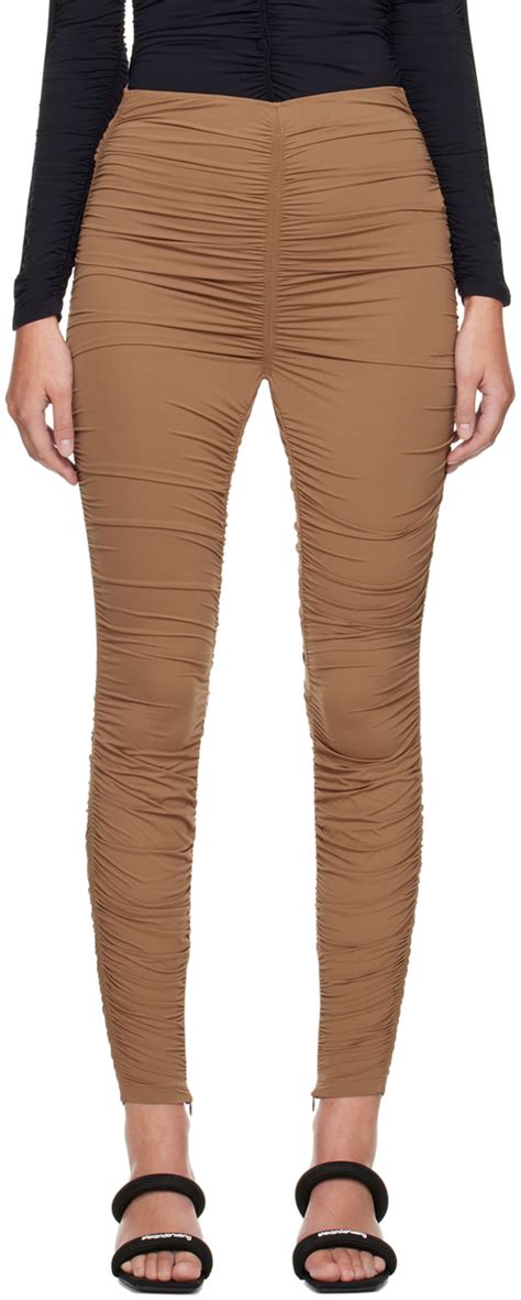 Alexander Wang Tan Ruched Leggings Ssense Canada