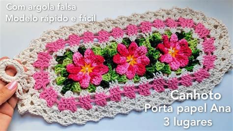 Porta Papel Ana Canhoto Jogo De Banheiro Ana Crochet Croche