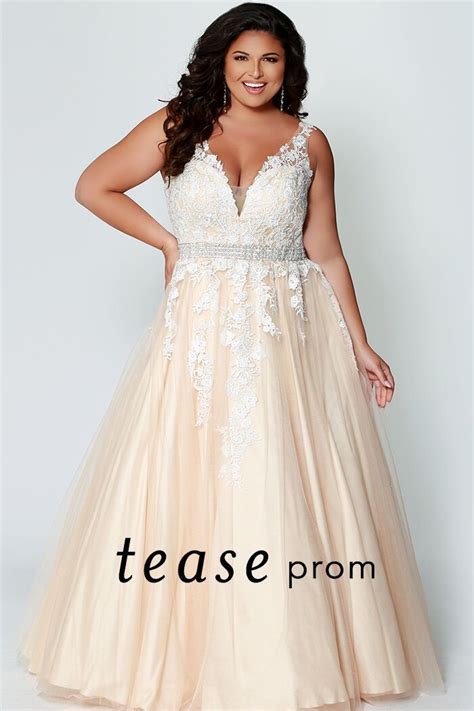 Tease Prom Te1927 A Line Lace Plus Sized Prom Dress Evening Gown 28