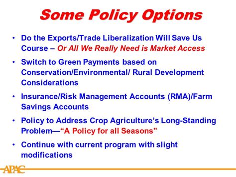 Apca High Prices And The 2007 Farm Bill Daryll E Ray University Of