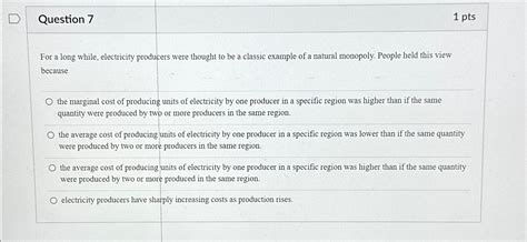 Solved Question Ptsfor A Long While Electricity Chegg