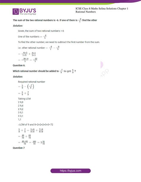 Rational Numbers Class 8 Worksheet With Answers Pdf Icse Richard Hillyers 8th Grade Math