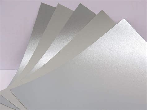 Silver Pearlescent Shimmer Paper A Sided Grey Reverse Gsm