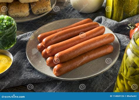 Chicago Style Hot Dog Ingredients Stock Photo - Image of dogs, tomato ...