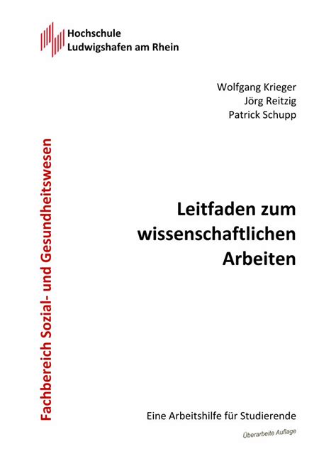 Pdf Leitfaden Zum Wissenschaftlichen Arbeiten Als Prozess L Sst