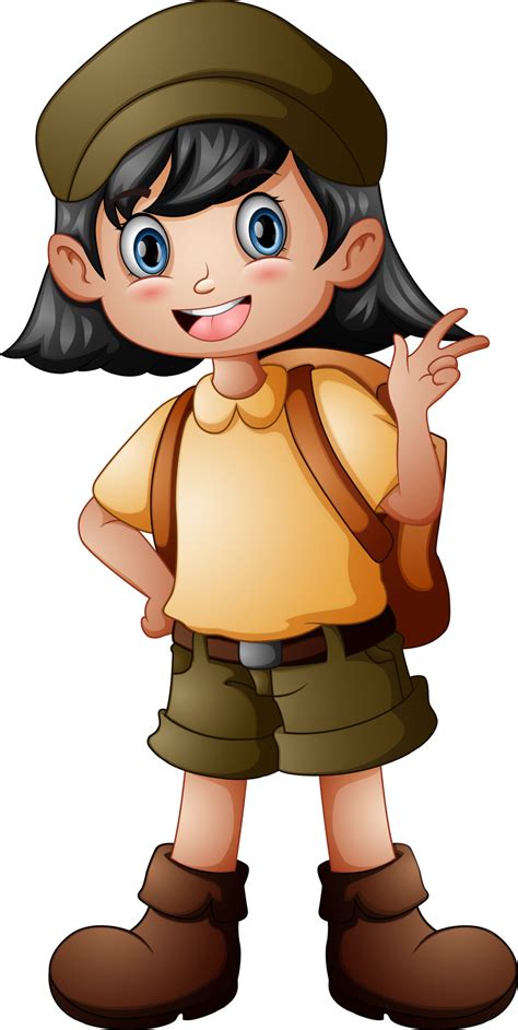 Niña Exploradora Con Uniforme De Scout 5092236 Vector En Vecteezy