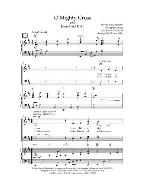 O Mighty Cross Choral Anthem Satb Sheet Music Pdf Lifeway Choral