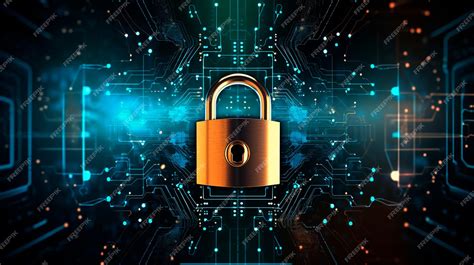 Premium AI Image | cyber security lock technology background