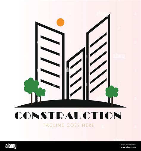 Construction Building Vector Logo Design Stock Vector Images Alamy