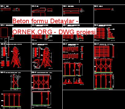 Beton Formu Detaylar Dwg Projesi Autocad Projeler