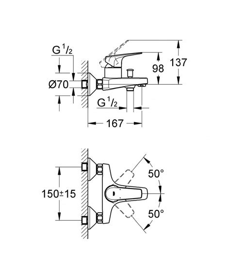 Смеситель для ванны Grohe BauFlow 32811000