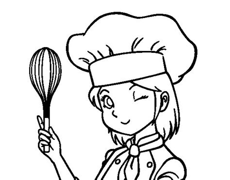 Girl Chef Coloring Page