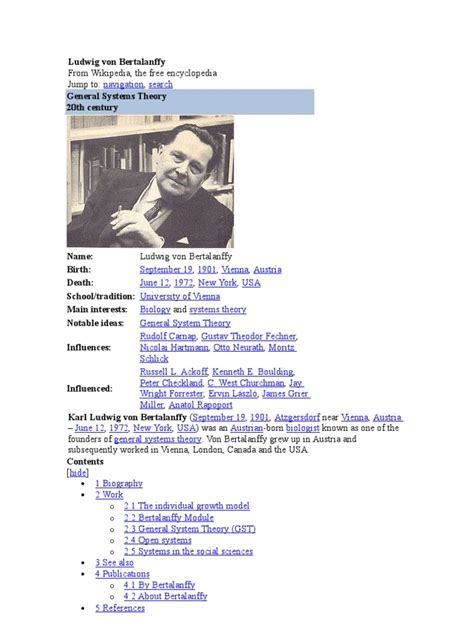 Ludwig Von Bertalanffy Systems Theory Academic Discipline