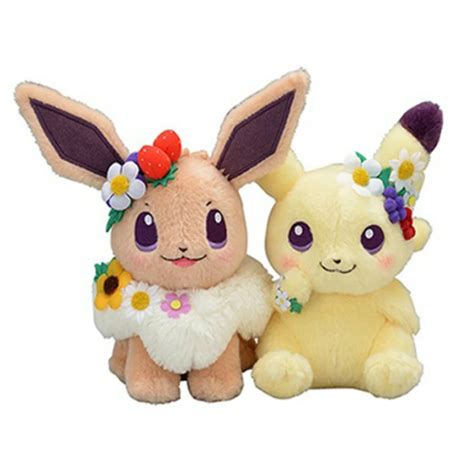 Takara Tomy Pokemon Eevee Pikachu Plush Toy Lovely Anime Doll Kawaii