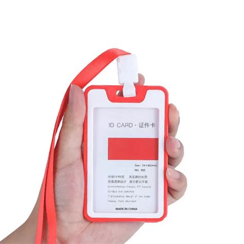 Porte Badge Vertical Pour Carte D Identit Poche En Plastique Dur