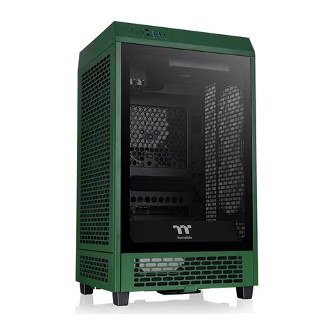 Thermaltake The Tower 200 Tempered Glass Mini Itx Case Racing Green Ca 1x9 00scwn 00 Mwave