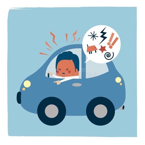 Angry Driver In Mad Road Rage Stock Illustration Illustration Of