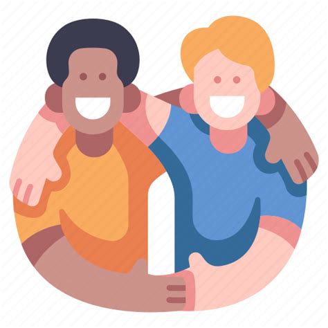 Friendship Happy Hug Relationship Smiling Together Icon Download