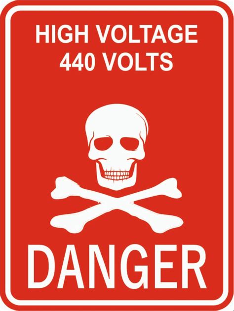 Printhubs Danger High Voltage Safety Warning Sign Board For Off