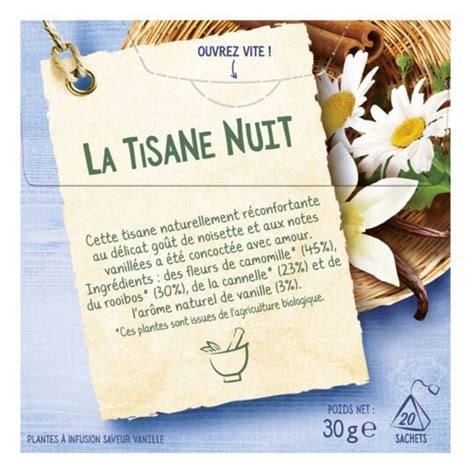 Infusion Bio Nuit La Tisaniere La Boite De Sachets Prix Carrefour