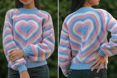 How To Crochet A Cozy Heart Sweater Crochet Design Pattern Sweater Crochet Pattern Heart Sweater