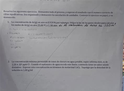 Solved Resuelva Los Siguientes Ejercicios Demuestre Todo El Chegg