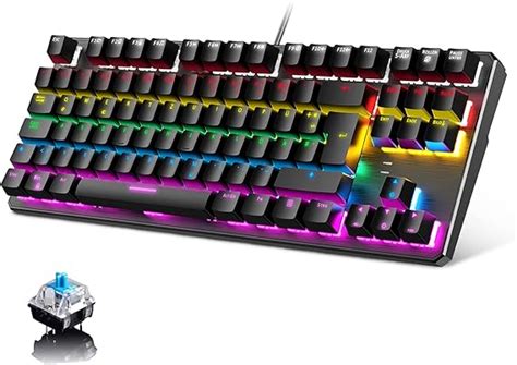 Tecurs Klawiatura Gamingowa Mechaniczna Rgb Pc Aluminiowa Klawiatura