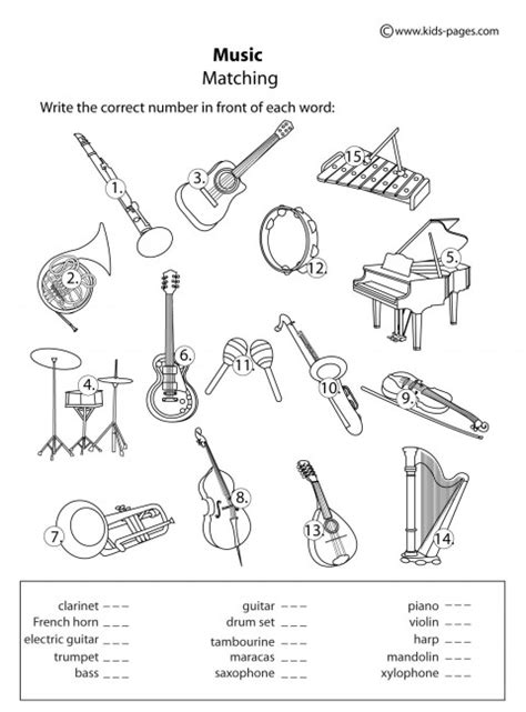 Instruments Matching Bandw Worksheet