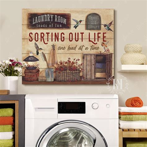 Farmhouse Laundry Room Poster Canvas Sorting Out Life One Load At A