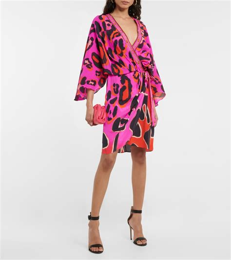 Camilla Giraffe Print Silk Wrap Dress Camilla