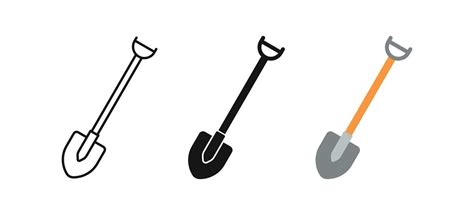Shovel Icon Spade Symbol Dig Ground Signs Garden Tool Symbols