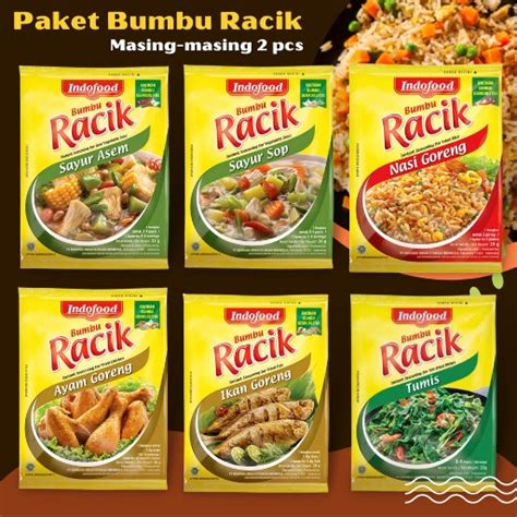 Jual Paket Bumbu Racik Indofood 12 Pcs Dengan 6 Varian Rasa Shopee