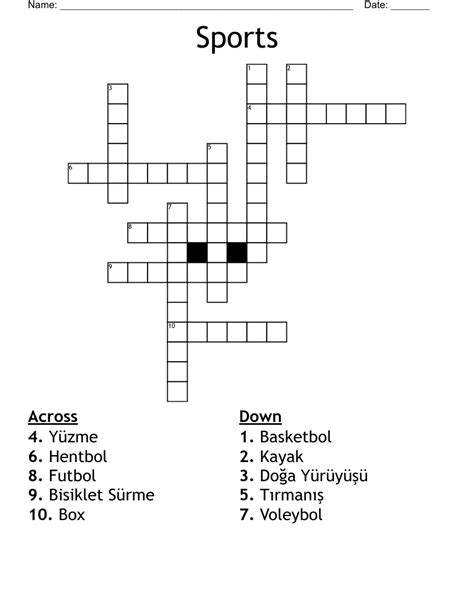 Sports Crossword WordMint