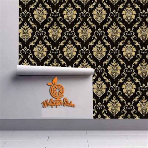 Jual Wallpaper Stickers Dinding Motif Batik Warna Gold Kuning Mx Cm