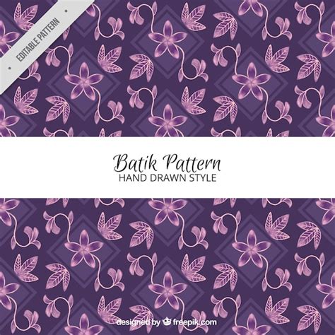 Free Vector Floral Pattern Hand Drawn In Batik Style