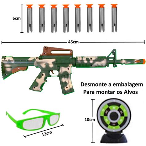 Arminha De Brinquedo Do Tipo Nerf Fuzil M Militar Camuflada Em