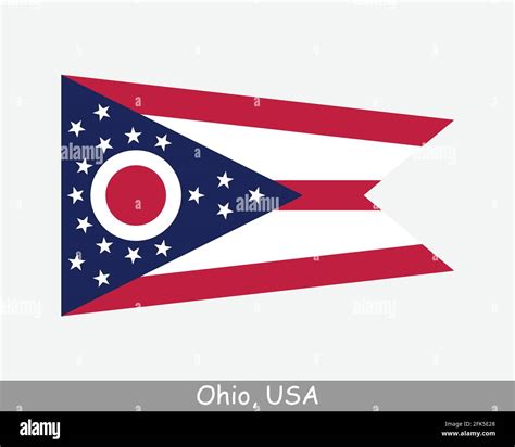 Ohio Usa State Flag Flag Of Oh Usa Isolated On White Background