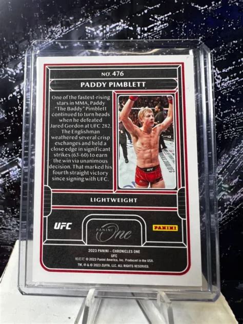 2023 PANINI CHRONICLES One UFC Paddy Pimblett Gold 476 2 10 LIRE