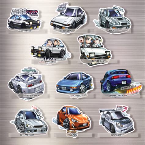 Initial D Cars T Magnet Full Set 11 Pcs Yanimatorart