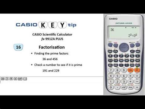 Casio Fx Za Plus Factorisation Youtube