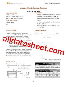 MR 12 Datasheet PDF UNIOHM CORPORATION