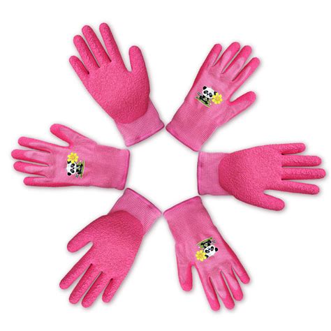 Girls Pink Garden Gloves Size 3 6 Years Outdoor Use Water And Dirt