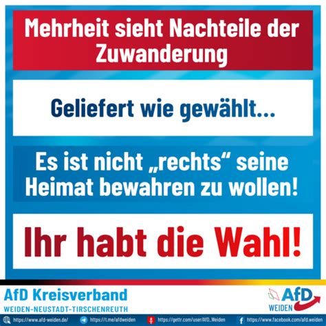 Mehrheit Sieht Nachteile Der Zuwanderung Afd Weiden Kreisverband