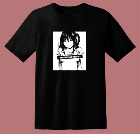 Waifu Material Funny Hentai Anime 80s T Shirt