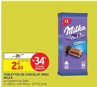 Promo Milka tablette de chocolat oreo chez Intermarché