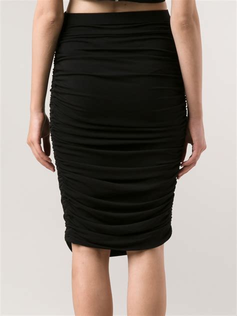 Lanvin Ruched Skirt In Black Lyst