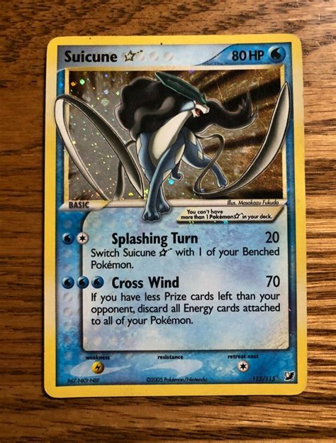 Mavin 2005 Pokemon EX Unseen Forces Suicune 115 115 Gold Star