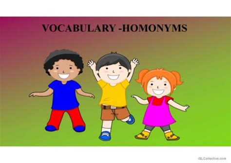 16 Homonyms Two Words With The Same Pronunciation Homopho