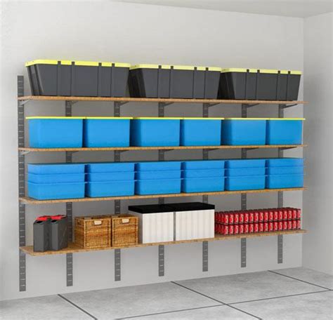 91" SlatStrip Vertical Wall Mounted Garage/Laundry Room Unit for 12 Shelves 48" | 6 Sections ...